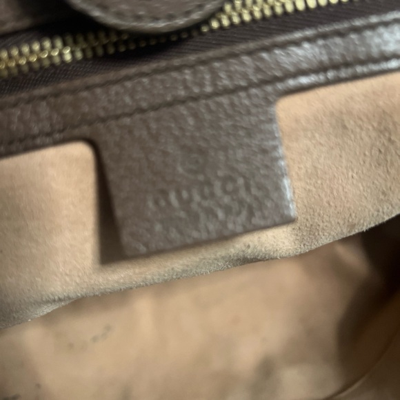 Gucci Brown GG Canvas Tote with Signature Green-Red Stripe - Picture 7 of 12